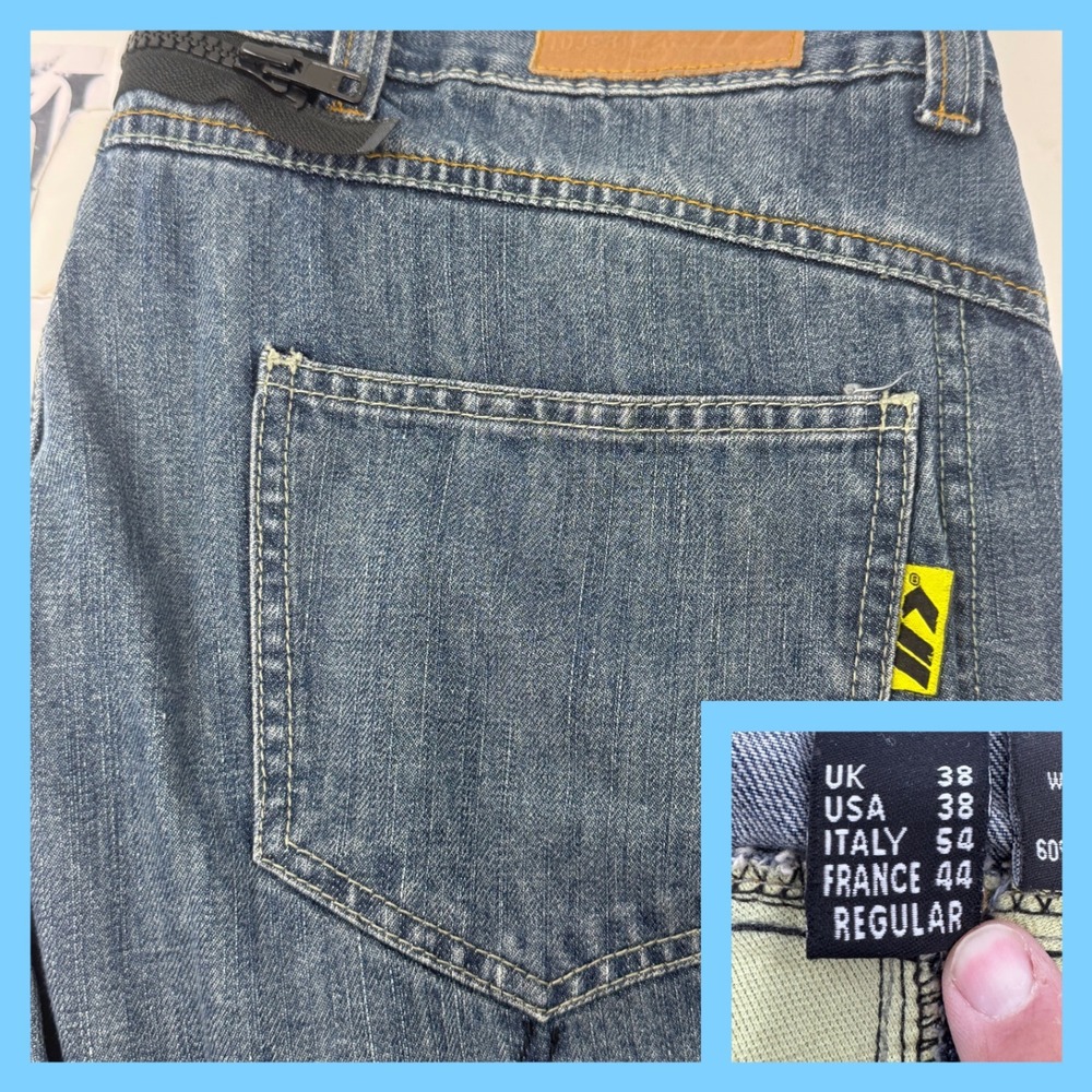Iron Workers Bilt Motorcycle Riding Jeans Mens 38 Blue Kevlar Reinforced Lining
